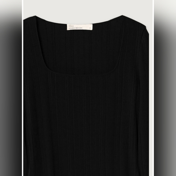 Oak + Fort - NWT Elegant Black Square Neck Dress - Size Medium - Picture 7 of 7